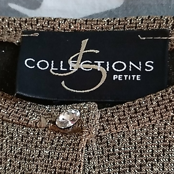 Vintage JS Collection Cropped Gold Flecked Thin Cardigan Style Sweater - Picture 6 of 7
